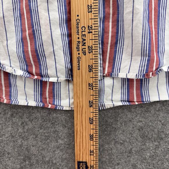 Grayson Womens The Hero Button Long Sleeve Top Size 04 Large Jasmine Stripe Red - Picture 10 of 11